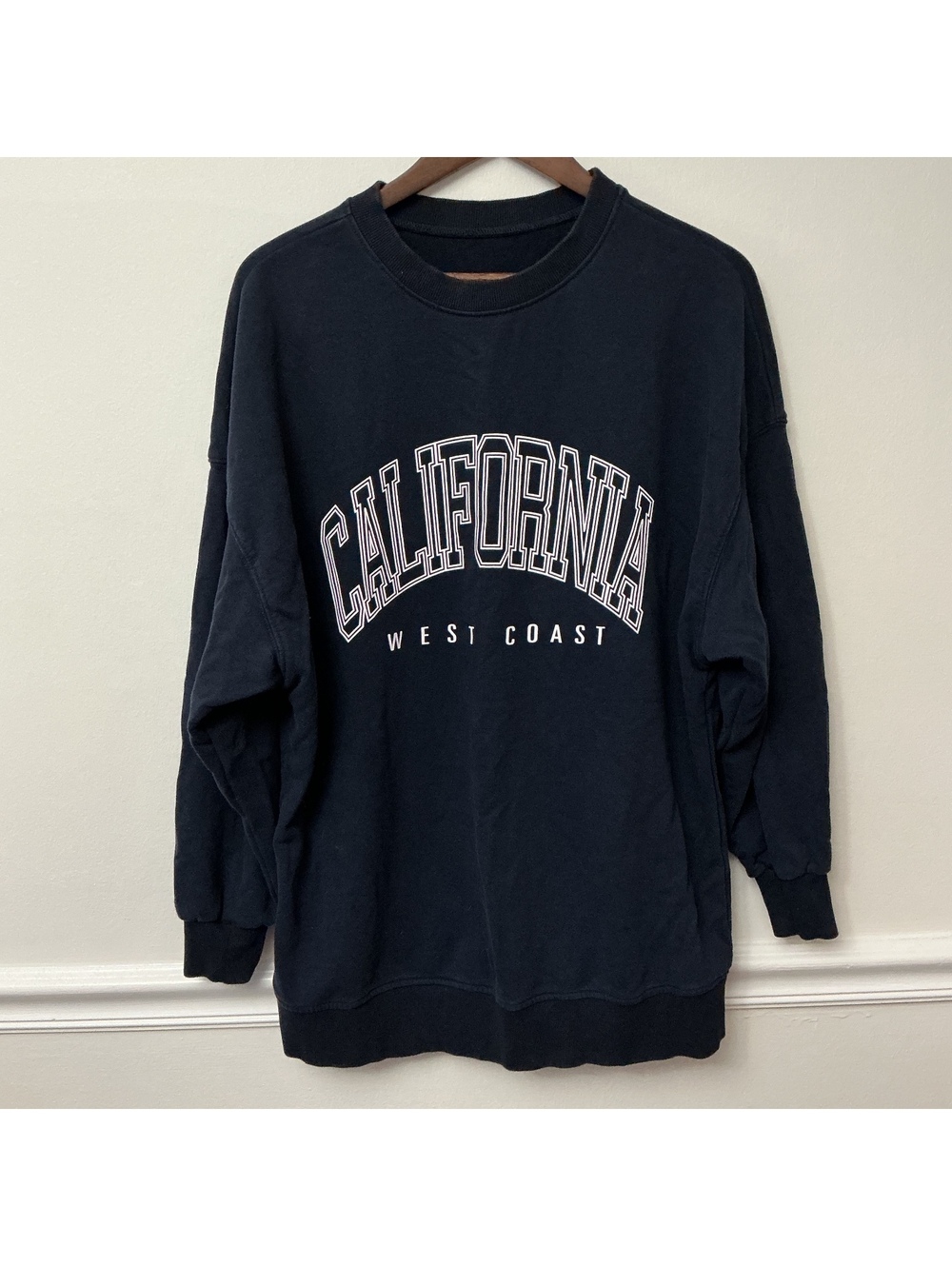 Oversized Navy Medium California West Coast Crewneck Sweatshirt